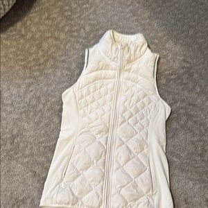 White Quilted Sleeveless Vest